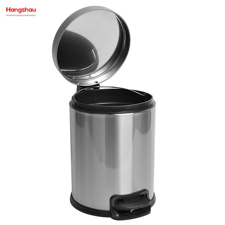 Matte with Anti-fingerprint Household Bathroom Stainless Steel 3L Pedal Trash Bin With Cover Closing Slowly And Mutely Round Trash Bin Waste Bin Dustbin