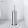 Round Metal Standing Toilet Brush with Holder Plastic Brush Cleaning Set Stainless Steel Matte Bathroom Toilet 