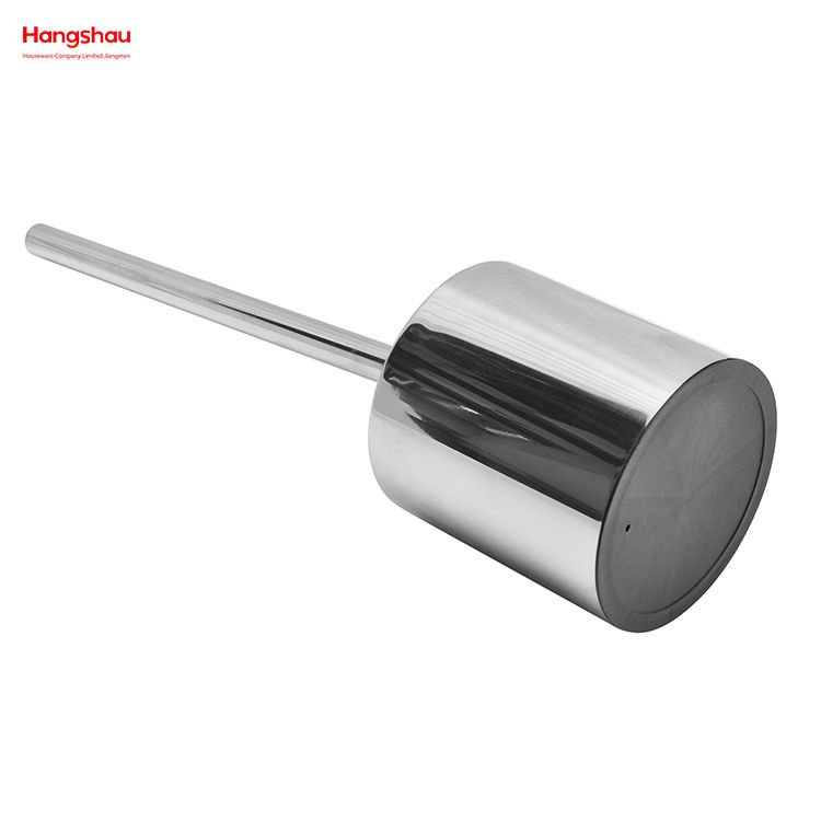 Mirror Polishing Metal Standing Toilet Brush with Holder Plastic Brush Cleaning Set Stainless Steel Matte Bathroom Toilet 