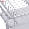 Double Deck Stand Dish Rack Kitchen Utensils Storage Aluminum Alloy Metal Drying Dish Tray Rack Organizer