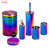 Polishing Electroplating Rainbow Color Bathroom Accessories Luxury Set Luxury Family Soap Dispenser Toothbrush Holder Tumbler Soap Dish Toiletbrush Holder Ceramic 