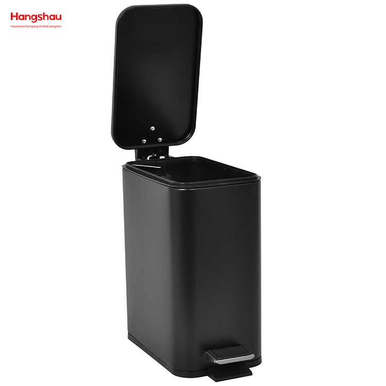 Hotel Dust Bin Foot Pedal Dustbin With Rubbish Bin Garbage Kitchen Office Trash Can Iron Rectangular Pedal Bin 