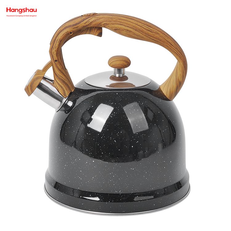 Simulation Wooden Handle Painting Hot Water Tea Pot Stainless Steel Water Kettle Tea Kettle Whistling Kettle For Home