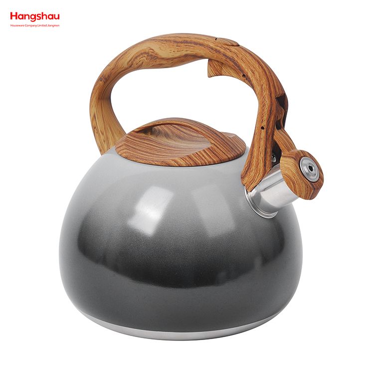Simulation Wooden Handle Painting Stainless Steel Water Kettle Tea Kettle Whistling Kettle For Home Hot Water Tea Pot 