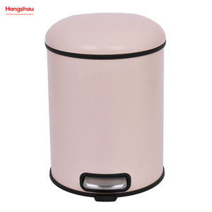 5L Galvanized Steel Round Garbage Trash Bin For Kitchen Waste Office Trash Can Colorful Silent Closing Foot Pedal Dustbin