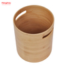 Bamboo Open-Top Round Trash Can Outdoor, Home, Office, Bathroom, Kitchen Waste Bin
