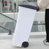 87L Trash Cans For Parks Plastic Pedal Waste Bin Urban Garbage Bins with Wheels Garbage Can With Wheelie Bin
