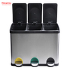 45L Stainless Steel Environment protection Classification Trash Can Kitchen Garbage Classification Waste Cafeteria Sorting Garbage Bins Sealing And Odor Prevention