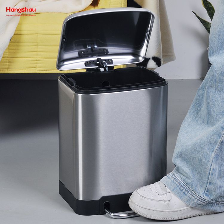 6L Home Kitchen Stainless Steel Nordic Trash Can Hotel Bathroom Metal Waste Bin Pedal Bin Recycling Bins