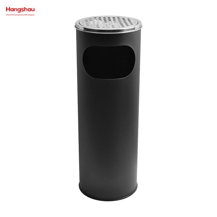 12L Metal With An Ashtray In The Hotel Lobby Trash Can Ashtrays in Public Places Waste Bins Smoking Area Trash Can Stainless Steel Round Ashtray Dustbin 