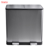60L Sealing And Odor Prevention Environment protection Classification Trash Can Kitchen Garbage Classification Waste Cafeteria Sorting Garbage Bins Stainless Steel