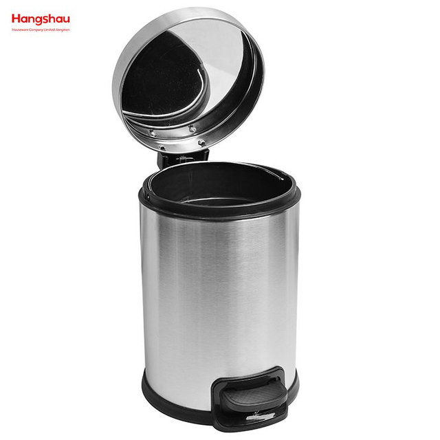 Household Bathroom Stainless Steel 3L Pedal Trash Bin With Cover Closing Slowly And Mutely Round Trash Bin Waste Bin Dustbin