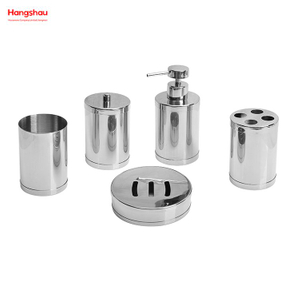 Stainless Steel Complete Bathroom Lotion Bottle Dispenser Foam Pump Soap Bottle Mirror Polishing Polish Bathroom Accessories Luxury Set 