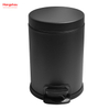 Household Bathroom Stainless Steel Black Lacquer Spraying 3L Pedal Trash Bin With Cover Closing Slowly And Mutely Round Trash Bin Waste Bin Dustbin