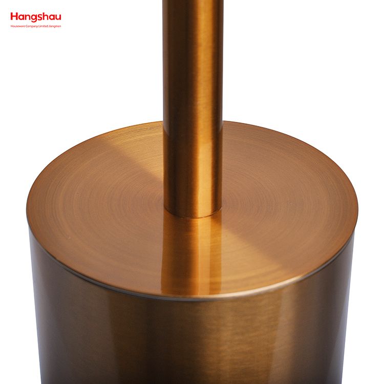 Household Bathroom Stainless Steel Brushed And Bronze Lacquer Spraying Toilet Brush Holder Matte Toilet Cleaning Brush Holder Wc Clean Brush Holder