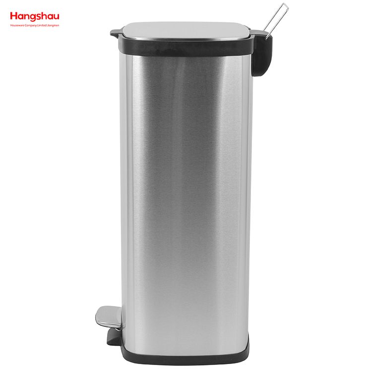 Hotel Bedroom Trash Can Hot Selling 30l Stainless Steel Rubbish Bin With Pedal Feature For Kitchen Storage
