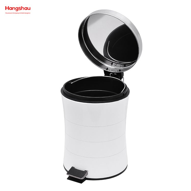 5L Bathroom Powder Coating Household Pedal Waste Bin Metal Trash Can For Indoor Trash Can Morden Style Dustbin Garbage Can Dust Bins