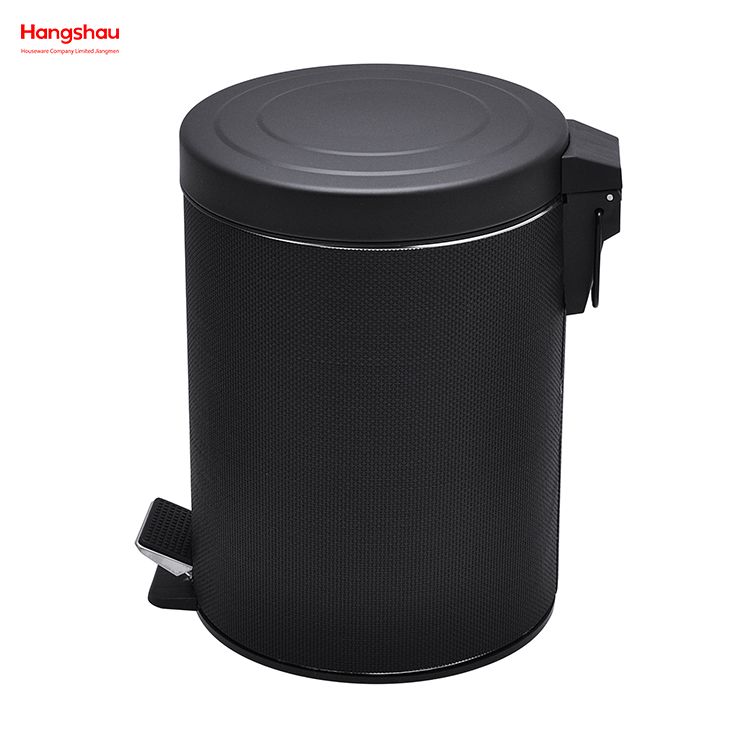 5L Round Metal Morden Style Dustbin Garbage Can PU PP Powder Coating Household Pedal Waste Bin Dust Bins For Indoor Trash Can Bathroom Trash Can 