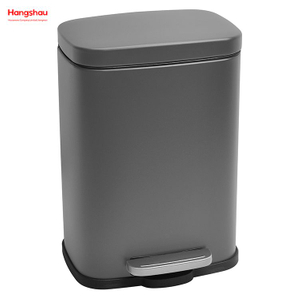5L Square Metal Powder Coating Waste Bin Dust Bins Pedal Morden Style Dustbin Garbage Can Household Bathroom Trash Can For Indoor Trash Can 