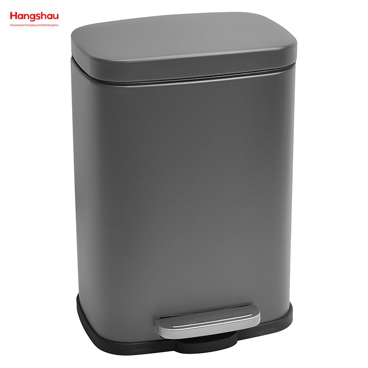 5L Square Metal Powder Coating Waste Bin Dust Bins Pedal Morden Style Dustbin Garbage Can Household Bathroom Trash Can For Indoor Trash Can 