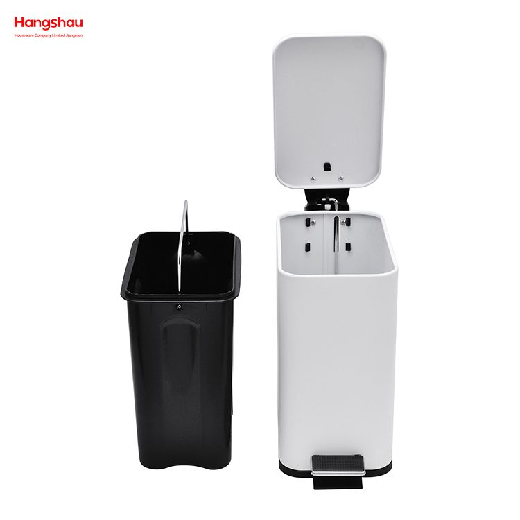 5L Waste Bin Dust Bins Pedal Morden Style Dustbin Garbage Can Household Square Bathroom Trash Can For Indoor Trash Can Metal 