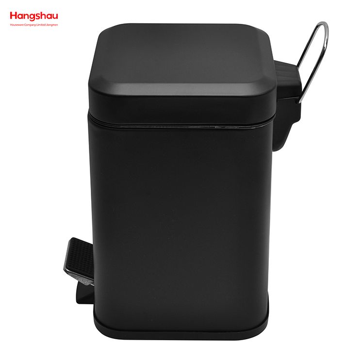 3L Stainless Steel Square Pedal Bin with Soft Close Bathroom/bedroom/office Device High Quality Trash Can with Foot Pedal Dustbin Pedal Bin Garbage Can