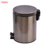 5L Stainless Steel Bedroom Household Round Pedal Bin Office Bathroom Simple Dustbin Garbage Can Round Foot Pedal Dust Bins