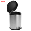 5L Dustbin Houseware Products Stainless Steel Pedal Trash Bin With Plastic Cover Closing Slowly And Mutely Round Trash Bin Waste Bin 