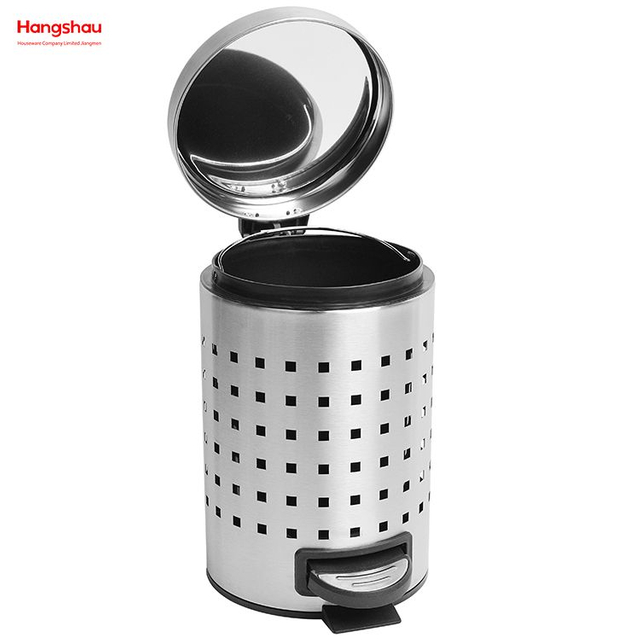 3L Restroom Stainless Steel Rubbish Waste Trash Can With Removable Inner Bucket Office Household Bathroom Bins With Lids Small Pedal Bin For Toilet 