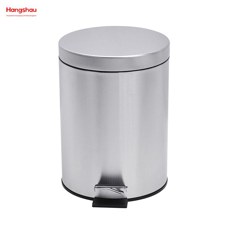 5L Stainless Steel Household Bathroom Inner Bucket Trash Bin with Step Pedal for Office And Kitchen Use Waste Bins Genre Dustbin Garbage Can