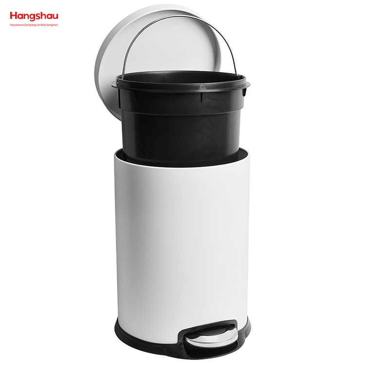 20 Liter / 5.3 Gallon Round Household Soft-close Trash Can With Foot Pedal Can Step Pedal Dustbin Kitchen Waste Bin Garbage Bin