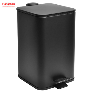 12L Modern Decorative Trash Bin Household Square Pedal Trash Can Bathroom Bin Medium Rubbish Bin Dustbin
