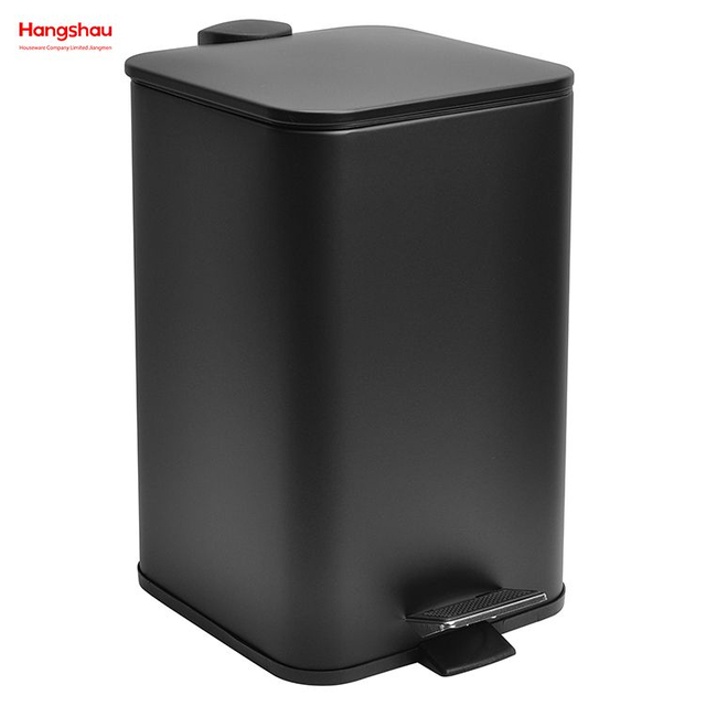 12L Modern Decorative Trash Bin Household Square Pedal Trash Can Bathroom Bin Medium Rubbish Bin Dustbin
