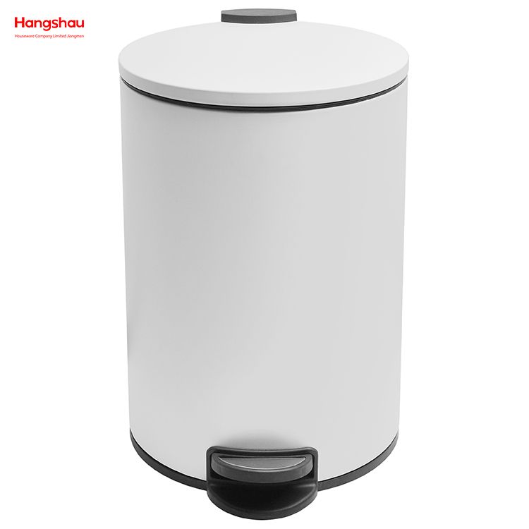 20L Bathroom Trash Can Metal Morden Style Dustbin Kitchen Garbage Can Household Dust Bins For Indoor Trash Can Powder Coating Pedal Waste Bin 