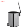 5L Bathroom Kitchen Hotel Office Stainless Steel Trash Can Round Shape Pedal Waste Bins