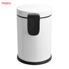 Patented Design 3L Round Pedal Bin Office Pedal Waste Bin For Indoor Trash Can Small Trash Can Bedroom Household Plastic Foot Pedal Dust Bins Bathroom Simple Dustbin Garbage Can 