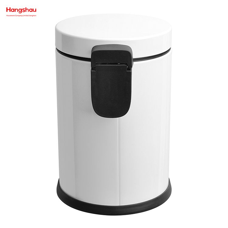Patented Design 3L Round Pedal Bin Office Pedal Waste Bin For Indoor Trash Can Small Trash Can Bedroom Household Plastic Foot Pedal Dust Bins Bathroom Simple Dustbin Garbage Can 