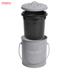 Household Kitchen Round Food Compostable Compost Bin Waste Bin with Handle Open Top Trash Bin Lid Detached From Compost Bin