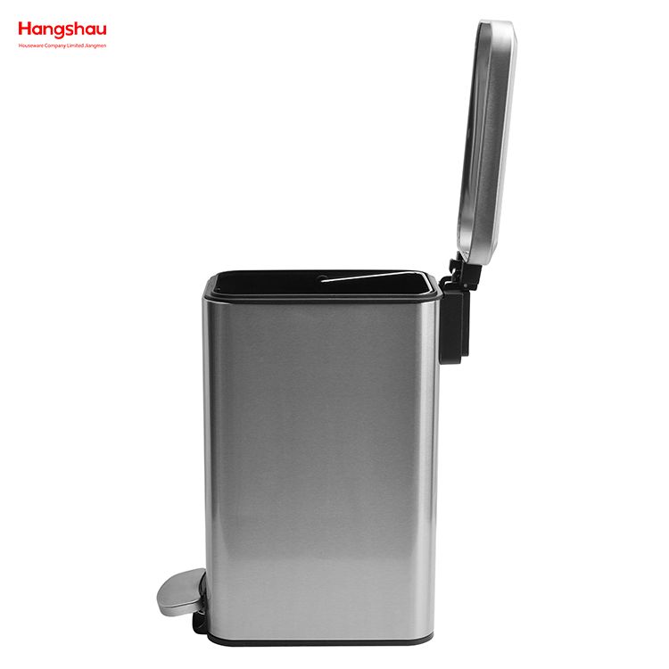 8L Stainless Steel Rectangular Pedal Bin Hotel Dust Bin Stainless Steel Foot Pedal Dustbin With Rubbish Bin Garbage For Kitchen Hotel Office Trash Can