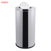 90L Cafeteria Garbage Bins Stainless Steel Swing Lid Garbage Can Trash Can Stainless Steel Round Swing Lid Push Bin(with Inner Bucket) Outdoors Community Street Roadside 
