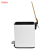 Metal Rectangle Bamboo Trash Can With Lid Wastebasket Made Of Bamboo Outdoor Garbage Can Waste Bin For Home Office Bathroom Kitchen