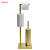 Aureate Brushed And Anti-fingerprint Lacquer Spraying Metal Toilet Brush Holder Lacquer Spraying Free Standing Stainless Steel Toilet Brush And Paper Holder Standing 