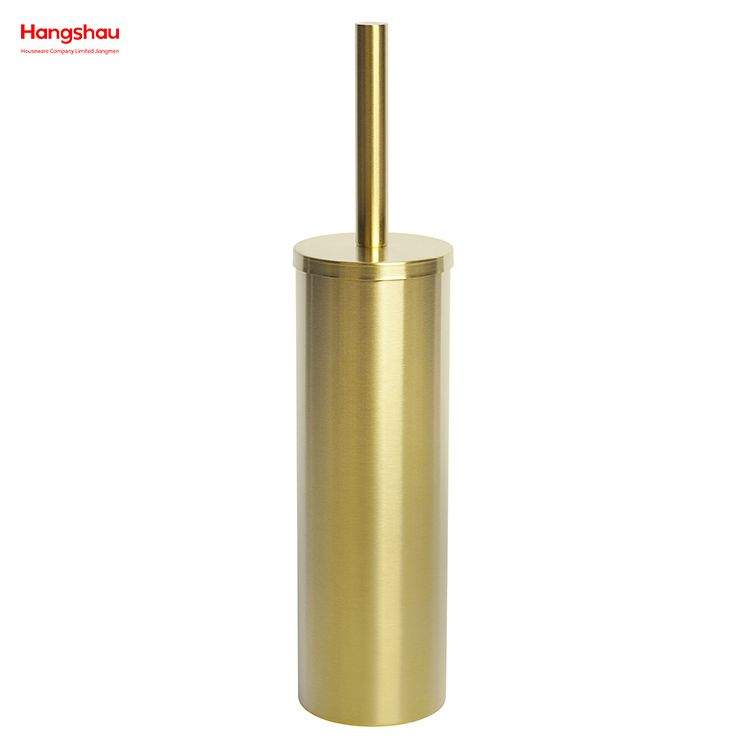 Luxury Golden Lacquer Spraying Household Bathroom Stainless Steel Toilet Brush Holder Matte Toilet Cleaning Brush Holder Commode Clean Brush Holder