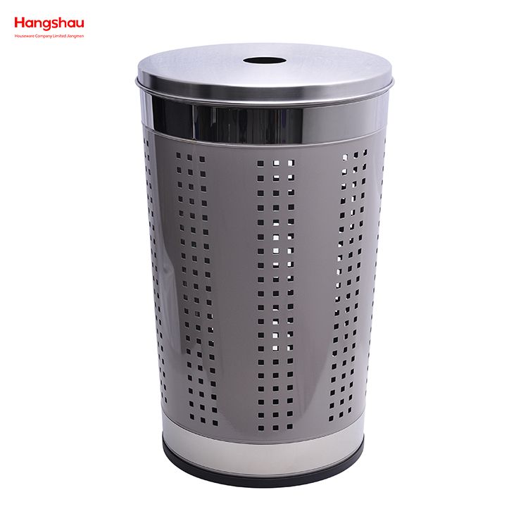 Large Home Storage Basket Laundry Hamper Metal Laundry Basket with Lid Washing Storage Dirty Clothes Laundry Basket 