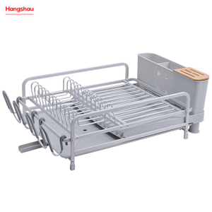 Aluminum Alloy Dish Rack Plastic Dish Tray Rack Kitchen Stand Dish Rack Countertop Dish Rack Cup Holder 