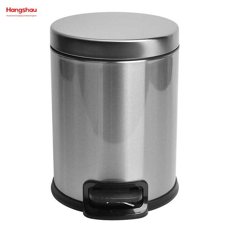 Matte with Anti-fingerprint Household Bathroom Stainless Steel 3L Pedal Trash Bin With Cover Closing Slowly And Mutely Round Trash Bin Waste Bin Dustbin