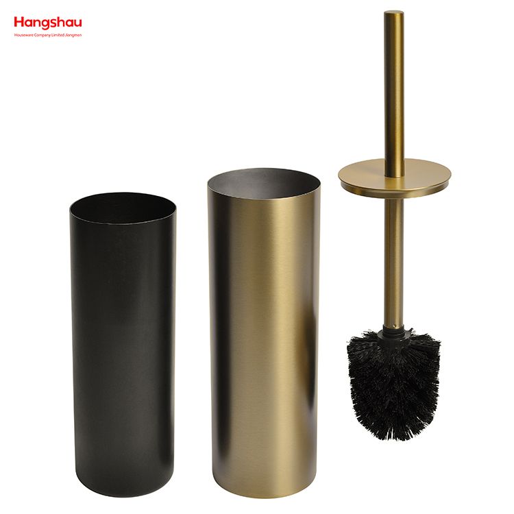 Golden Lacquer Spraying Household Bathroom Stainless Steel 304# Toilet Brush Holder Matte Toilet Cleaning Brush Holder Wc Clean Brush Holder