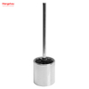Mirror Polishing Metal Standing Toilet Brush with Holder Plastic Brush Cleaning Set Stainless Steel Matte Bathroom Toilet 