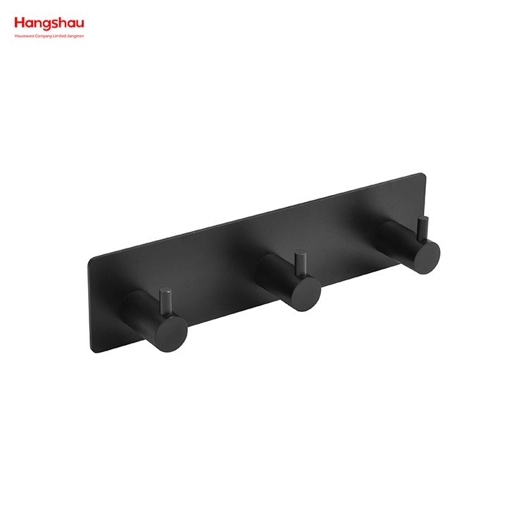 Three Hooks Stainless Steel Sticky Hook Adhesive Wall Hanging Hook with Dual Adhesive Tape Bathroom Metal Hooks for Wall