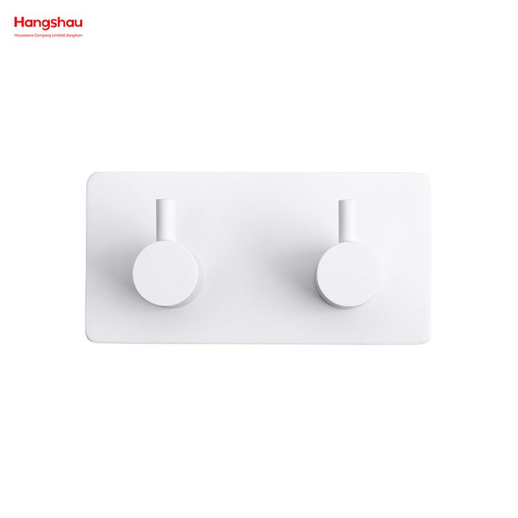 Bathroom Metal Hooks for Wall Two Hooks Stainless Steel Sticky Hook Adhesive Wall Hanging Hook with Dual Adhesive Tape 